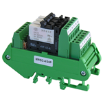 MREC-4/24P compact interface with 4 x 6A relays - 24V PNP coils